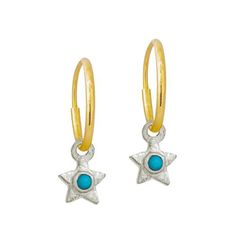 Tiny Center Star with Turquoise • Endless Hoop Charm Earring-Brevard The 5th Element, 5th Element, Elements Earth, Fire And Water, Air Fire, Four Elements, Hoop Charms, Tiny Charm, Fifth Element