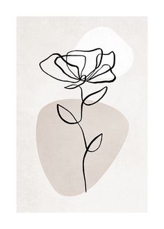 a black and white drawing of a flower