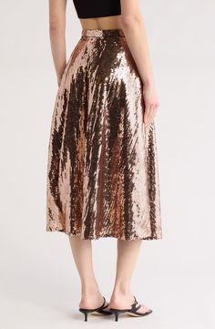 MOTHER The Going Round Skirt | Nordstromrack Fall Party A-line Bottoms, Chic Sequined Bottoms For Holiday Party, Glamorous Contrast Sequin Fabric For Spring, Glamorous Spring Sequin Fabric With Contrast Sequins, Glamorous Sequined Bottoms For Holiday Party, Holiday Party Bottoms With Sequins, Holiday Party Sequined Bottoms, A-line Bottoms For Summer Night Out, Chic A-line Skirt For Party