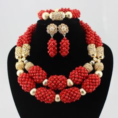 This is for high quality  handmade Jewelry, it takes 5-7 days for the production Elegant Red Jewelry With Spacer Beads, Red Beaded Jewelry For Anniversary, Red Wedding Jewelry Sets With Round Beads, Elegant Red Bridal Set For Marriage, Elegant Polished Beads Jewelry For Wedding, Polished Round Beads Jewelry For Anniversary, Elegant Gold Beads Jewelry For Wedding, Elegant Red Beads For Wedding, Elegant Gold Beads Wedding Jewelry