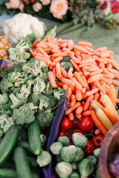 there are many different types of vegetables on the table