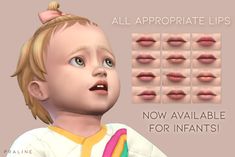 Toddler Makeup, Sims Baby, Makeup Cc, Sims Packs, Sims 4 Cc Makeup, Sims 4 Gameplay, Baby Lips, Kids Makeup, Sims 4 Collections