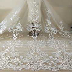 White Lace Fabric,Wedding Tulle Mesh Fabric,Veil Fabric,Wedding Lace Fabric,Bridal Dress Fabric,White Fabric,Fabric By Yard,Dress Fabric 🌷Beautiful and soft tulle lace fabric, which is perfect for wedding dresses,doll clothes,evening dresses,couture,costume,party apparel,home decoration and other projects you like 🌻 Available Cuts: 1 meter etc  (If you order multiple quantity, it will be in one piece). 🌸 Dimensions: The whole fabric size about 130cm wide. 🌹   Care instructions: Can be washed Mesh Wedding Dress, Wedding Tulle, Wedding Dress Vintage, White Lace Fabric, Bridal Lace Fabric, Sequin Wedding, Embroidered Lace Fabric, For Wedding Dress, Party Kleidung