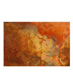 an abstract painting with orange and yellow colors