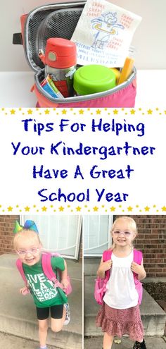 two pictures with the words tips for helping your kindergart have a great school year