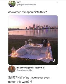 an image of a table with lights on it and the caption says, do women still appreciate this?