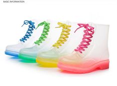 Korean cute transparent jelly rain boots · Cute Kawaii · Online Store Powered by Storenvy Trendy Spring Rain Boots With Round Toe, Green Rain Boots With Round Toe For Spring, Casual Summer Rain Boots With Round Toe, Casual Round Toe Rain Boots For Summer, Yellow Round Toe Rain Boots For Spring, Casual Yellow Rain Boots For Spring, Cute Kawaii, Green Yellow