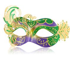 PRICES MAY VARY. Stunning Peacock Design: The hollow out of the peacock iron sheet and the rhinestone pearl sequins make the Mardi Gras mask exquisite and memorable Packing:Comes in an exquisite box packaging for gifting or storage，not easily damaged during transport Carnival Theme:Sequins outline the classic Venetian pattern,The green-purple and gold color scheme is classic and timeless Size: The masquerade ball mask part is 7""*3"", the eye hole part is 2""*0.8"". Stretchy elastic band is easy Eye Mask Carnival, Cheap Mardi Gras Masquerade Mask For Costume Party, Mardi Gras Mask Coloring, Masskara Festival Masks, Purple Masquerade Mask, Madi Gras, Mardi Gras Masks, Masquerade Ball Mask, Eye Hole