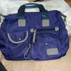 Beautiful Bag A Lot Of Pockets Casual Blue Shoulder Bag With Large Capacity, Blue Large Capacity Casual Satchel, Casual Blue Satchel With Large Capacity, Casual Blue Large Capacity Satchel, Casual Large Capacity Blue Satchel, Large Capacity Rectangular Blue Diaper Bag, Blue Everyday Diaper Bag, Everyday Blue Diaper Bag With Zipper, Blue Casual Satchel