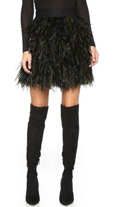 alice + olivia Cina Feather Flare Skirt Panel Skirt, Feather Skirt, Zipper Skirt, Paneled Skirt, Party Skirt, Line Skirt, Mesh Panel, Circle Skirt