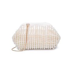 Pearl beaded clutch handbag. ALL ACCESSORIES ARE FINAL SALE Event Clutch Shoulder Bag With Pearl Handle, Beaded Crossbody Evening Bag For Party, Beaded Evening Crossbody Bag, Evening Beaded Crossbody Bag, Beaded Handheld Bags For Events, Handheld Beaded Bags For Events, Chic Beaded Handheld Clutch, Handheld Beaded Event Bags, Chic Beaded Evening Bag For Events