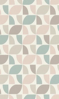 an abstract geometric pattern with pastel colors and greys on white background, suitable for wallpaper or fabric