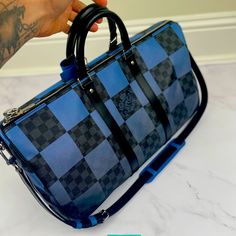 Louis Vuitton Duffel Bag Rare Lv Bag Blue/Black Damier Bag Serious Inquiries Only Louis Vuitton Duffel Bag, Bags Louis Vuitton, Louis Vuitton Bags, Lv Bag, Duffel Bag, Blue Bags, Louis Vuitton Bag, Black Blue, Blue Black