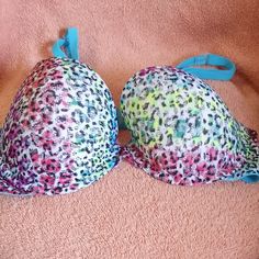 Cute Bra-Padded - Underwires - Never Worn Multicolor Underwire Bra With Padded Cups, Multicolor Padded Underwire Bra, Fitted Multicolor Bra With Padded Cups, Multicolor Push-up Bra For Summer, Cute Bras, Padded Bras, No Boundaries, Underwire Bra, Bra Sizes