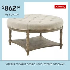 a round ottoman with a price tag for $ 862