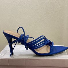 Royal Blue Tie Up Sandals Ecco Sandals, Royal Blue Tie, Steve Madden Platform Sandals, Tie Up Sandals, Lace Sandals, Block Sandals, Silver Sandals, Studded Sandals, Buckle Sandals