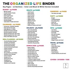 the organized life binder is shown with text