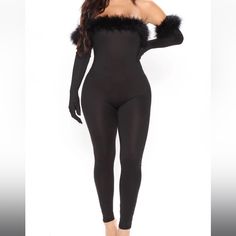 Brand New Size : L Jumpsuit & 2 Piece Gloves Black Jumpsuits And Rompers For Club In Winter, Black Winter Club Jumpsuits And Rompers, Black Winter Jumpsuits And Rompers For Night Out, Black Winter Party Bodysuit, Black Stretch Jumpsuits And Rompers For Costume Party, Fitted Jumpsuits And Rompers For Winter Night Out, Fitted Jumpsuits And Rompers For Night Out In Winter, Black Stretch Jumpsuit For Costume Party, Winter Solid Jumpsuits And Rompers For Night Out