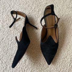 These Have Been Worn Super Sparingly, But Have A Scuff On The Heel, So Priced To Reflect That. Best For A Size 38.5 Or 39. These Are Just A Bit Too Roomy For Me, And I’d Say I’m A True Size 38. Super Gorgeous Shoe! Very Hot. 38 Super, Gorgeous Shoes, Ankle Strap Heels, Strap Heels, Black Suede, Shoes Women Heels, Ankle Strap, Shoes Heels, Women Shoes