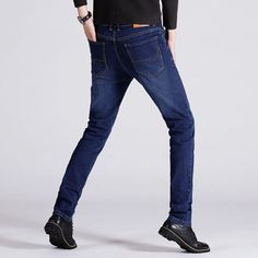 Gender: Men Item Type: Jeans Material: Denim Closure Type: Zipper Fly Wash: Medium Fit Type: Slim Waist Type: Mid Fabric Type: Softener Jeans Style: Straight Thickness: Midweight Length: Full Length Style: Casual Model Number: 1116 Pattern Type: Solid Decoration: Embroidery C: black-blue S: 28-29-30-31-32-33-34-36-38-40 Casual Slim Fit Winter Bottoms, Casual Slim Fit Bottoms For Winter, Fitted Dark Wash Jeans For Winter, Casual Blue Jeans For Winter, Denim Blue Cotton Jeans For Winter, Cotton Denim Blue Jeans For Winter, Winter Cotton Jeans In Denim Blue, Casual Slim Fit Jeans For Winter, Fitted Straight Leg Winter Jeans