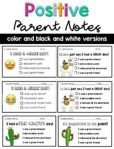 a poster with the words positive parent notes