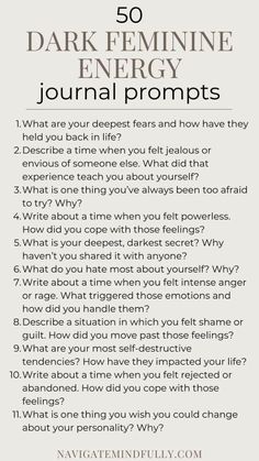 journal prompts. journal ideas. writing ideas. journaling. journaling aesthetic. shadow work. self care. self help. mental health. healing. growth. feminine. feminine journal prompts. feminine energy. Spiritual Shadow Work Prompts, Feminine Energy Shadow Work Prompts, Journal Prompts For Self Concept, Shadow Work Journal Prompts Manifestation, Journal Prompts For Motivation, How To Become Dark Feminine, Shadow Work Spiritual Journal Prompts, Dark Feminine Journal, Self Concept Journal Prompts