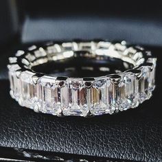 Jewelry | New 18k White Gold Baguette Diamond Eternity Ring | Poshmark Wedding Stone, Full Eternity Ring, Vintage Style Jewellery, Eternity Ring Diamond, Cz Diamond, Pretty Rings, Womens Wedding Bands, Baguette Diamond, Womens Jewelry Rings