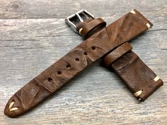 Welcome to EternitizzzStrap! With over 30 years in the leather crafting business, you are guaranteed only the highest quality and attention to detail in this stylish men’s watch band that has a slightly vintage feel. This stunning irregular pattern brown leather watch band features wonderfully smooth edges, lovely Italian thread stitching, and free engraving of up to three letters – ideal for a gift for someone special! ABOUT THIS WATCH BAND ⚬ Genuine premium grade AAA leather imported ... Brown Band Watch, Watch Strap Design, Brown Watch Strap, Stylish Watches Men, Brown Watch, Brown Leather Strap Watch, Brown Watches, Brown Leather Watch, Irregular Patterns