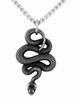 PRICES MAY VARY. GOTH SNAKE CHAIN NECKLACE: The snake is a timeless symbol of rebirth, temptation, fertility and power. MATERIALS: Meticulously crafted from high-quality zinc alloy for the pendant. SIZE & LENGTH: Pendant size is 0.6 inch wide x 1.7 inches long, The chain is 22 inches PERFECT GOTHIC JEWELRY GIFT: Perfect Gifts on birthday, party, Halloween,New Year, Valentine's Day, Mother's Day, Thanksgiving Day, Christmas, Anniversary, Wedding, Graduation to families, friends, colleagues, etc. Halloween Stainless Steel Chain Necklace, Punk Style Necklace For Halloween Gift, Punk Style Engraved Necklace For Gift, Halloween Engraved Metal Necklace, Black Snake-shaped Necklaces As Gift, Black Snake Necklace For Gifts, Black Snake Shape Necklace Gift, Black Snake Necklace For Gift, Black Snake Shape Necklace For Gift