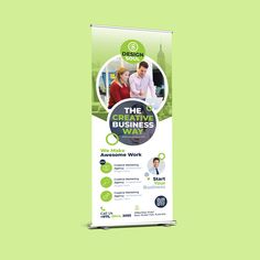 a roll up banner with the words the creative business way on it