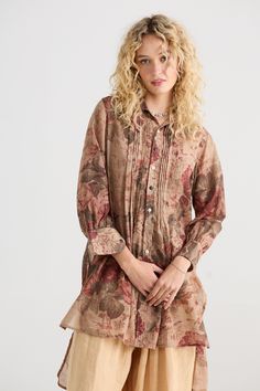 Annabelle is the most beautiful shirt dress ever !! The fabric is a gorgeous Antique Rose design, exclusive to MRSV, and is reminiscent of English gardens at dusk when the light hits the flowers and all looks misty and dreamy. In two sizes ...sm/med and med/large and two prints ...Faded Rose & Antique Rose  med/large will fit to size 18-20 Feminine Long Sleeve Cotton Shirt Dress, Feminine Fall Daywear Shirt Dress, Feminine Fall Shirt Dress For Daywear, Bohemian Fall Shirt Dress, Floral Print Long Sleeve Shirt Dress For Garden Party, Long Sleeve Floral Print Shirt Dress For Garden Party, Chic Cotton Floral Print Shirt Dress, Chic Cotton Shirt Dress With Floral Print, Long Sleeve Floral Shirt Dress For Garden Party