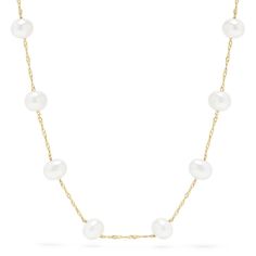 Effy 14K Yellow Gold Fresh Water Cultured Pearl 18" Necklace Pearl Gold Necklace, Gem Diamonds, Gold Pearl Necklace, Effy Jewelry, Yellow Stone, Colored Gems, Diamond Shop, Gold Charm, Gold Yellow