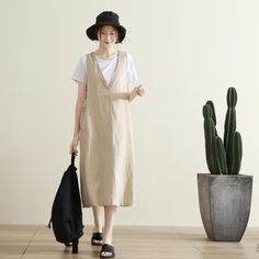 simplelinenlife-Linen-casual-summer-long-women-dresses Casual Spring Sleeveless Dress In Solid Color, Casual Beige Sleeveless Beach Dress, Casual Beige Sleeveless Dress For Beach, Casual Sleeveless Beach Dress, Casual Cotton Sleeveless Dress, Casual Solid Color Sundress For Spring, Casual Sundress For Spring, Casual Beige V-neck Sundress, Casual Sleeveless Dress For Beach