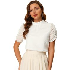 This chiffon blouse is suitable for office, work, or anywhere requiring formal wearing, easy-to-match skirts, jeans, or any pants. Perfect for daily wear, party, birthday, cocktail, work, offices, formal & informal events, and more. With the soft material for an easy and comfortable wearing experience, This basic chiffon solid blouse is elegant looking, stylish, and feminine. Machine Wash Cold with Like Colors and DO NOT BLEACH. Fitted Chiffon Tops For Office, Fitted Chiffon Office Tops, Non-stretch Solid Color Office Blouse, Fitted Chiffon Tops For Work, Elegant Non-stretch Chiffon Blouse, Feminine Chiffon Top For Work, Spring Chiffon Top For Office Wear, Chiffon Tops For Spring In Office Lady Style, White Chiffon Blouse For Work