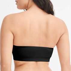 New multi-way seamfree bralette- can be worn as a strapless bandeau, or as a halter bra or one shoulder or as a regular bralette. Non-wire comfort but has the support of an underwire.Bra Type: Strapless, BandeauFeatures: Backless, Stretch Fabric, Seamless, Convertible Straps, Removable StrapsClosure Type: Pullover HeadSupport: Light SupportFiber Content: 94% Nylon, 6% SpandexFabric Description: KnitCare: Line Dry, Hand WashMaterial: NylonCountry of Origin: Imported Black Bandeau Crop Top With Built-in Bra, Solid Color Bandeau Sports Bra With Built-in Bra, Black Stretch Tube Top With Built-in Bra, Black Bandeau Tube Top With Built-in Bra, Stretch Bandeau Tube Top, Strapless Solid Color Bra-friendly Tube Top, Strapless Solid Color Tube Top, Bra Friendly, Solid Bandeau Crop Top With Built-in Bra, Strapless Solid Color Tube Top Bra Friendly