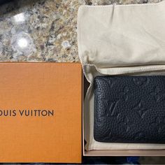 Men’s Louis Vuitton Wallet. Black With Inlaid Lv. Softest Leather Of Any Wallet I’ve Ever Owned. Beautiful! Black Formal Wallet With Embossed Logo, Modern Black Wallet With Dust Bag, Designer Travel Bifold Bag, Designer Black Wallets With Leather Lining, Designer Black Bifold Wallet, Designer Black Bags With Card Slots, Black Luxury Rectangular Wallet, Luxury Black Wallet For Everyday Use, Designer Black Wallet With Embossed Logo