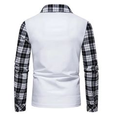 Wiaofellas Men's Patchwork Chain Shirt Spring Casual Street Wear Lapel Solid Color Long Sleeve Shirt for Men High Quality Cotton S-2XL window.adminAccountId=255114944; Mens Dress Jackets, Chain Shirt, Casual Street Wear, Trench Coat Men, Jackets Men Fashion, Blazer With Jeans, Long Sleeve Polo Shirt, Long Sleeve Plaid, Spring Shirts