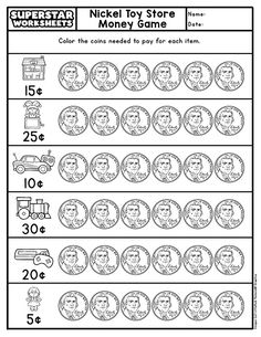 printable worksheet for kids to practice counting money