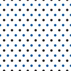 blue and black polka dots on white background