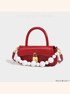 BagForLove - Bag design senior texture pearl accessories lock fashion handbag shoulder crossbody Red Top Handle Bag With Lock, Elegant Red Bags With Lock, Elegant Satchel Shoulder Bag With Lock, Elegant Crossbody Bag With Lock, Chic Rectangular Bag With Lock, Chic Rectangular Shoulder Bag With Lock, Daily Use Satchel Shoulder Bag With Lock, Daily Use Top Handle Shoulder Bag With Lock, Daily Use Tote Shoulder Bag With Lock