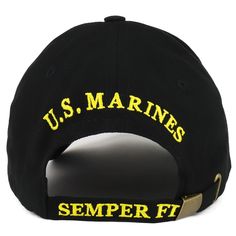 Our Officially Licensed US Marine Corps Veteran Embroidered Cotton Baseball Cap is officially licensed product from United States Marine Corps. This structured cotton twill military cap features high quality embroidery. Perfect for the USMC Veterans. Made from 100% Cotton Twill. Constructed front crown. 6 ventilation eyelets. Fitted with an inner cotton sweatband. Stiff and pre curved bill. Finished with an adjustable metal buckle closure. One size fits most. 100% cotton Officially Licensed Prod Military Style Cotton Baseball Cap For Streetwear, Military Style Snapback Baseball Cap In Cotton, Military Style Baseball Cap With Embroidered Logo, Military-style Cotton Snapback Hat, Military Cotton Snapback Hat, Military Style Cotton Snapback Hat, Military Style Baseball Cap With Logo Patch, Military Cap With Logo Patch, Military Style Cap With Logo Patch