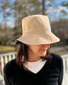 Camel & Cabana Stripe RAINCAP | Women's Bucket Hat (Shipping February 6, 2023) - fashionable and practical rain gear by RAINRAPS Rain Hats, Rain Hat, Repellent, Water Repellent, Bucket Hat, Camel, Crown, Hats, Water