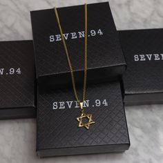 Our Gold Star of David is made from Premium quality 316L stainless steel. This allows the pendant and chain to be waterproof and sweat resistant. This chain can be worn on its own as a statement or be layered with other chains from our shop.DETAILS & MATERIALS ◈ Chain Length: 20.8 Inches◈ Chain Width: 2.2 MM◈ Chain Style: Curb chain◈ Pendant Size: 24mm x 18mm x 2.1mm◈ Chain Quality: 316L stainless steel with PVD vacuum 18K gold plating◈ Chain Clasp: Lobster◈ Model is male, 5'10 & size medium◈ Hy Star-shaped Metal Chain Necklace As Gift, Star Shaped Metal Chain Necklace As Gift, Star-shaped Metal Chain Necklace For Gift, Star Of David Tarnish Resistant Necklace Gift, Stainless Steel Necklace With Star Charm For Gift, Stainless Steel Necklace With Star Charm As Gift, Stainless Steel Necklaces With Star Charm For Gifts, Star-shaped Stainless Steel Necklace For Gift, Star Of David Pendant