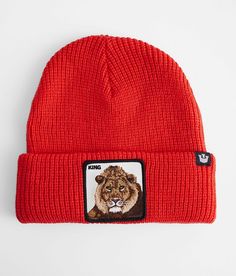 Goorin Bros. Jungle Jungle Beanie - Red , Men's Red Embroidered patch ribbed knit beanie One size fits most. Apparel & Accessories > Clothing Accessories > Hats Cotton Knitted Hats For Streetwear, Knitted Cotton Hats For Streetwear, Casual Red Winter Beanie, Casual Warm Red Beanie, Red Adjustable Casual Beanie, Red Cotton Knitted Hats, Red Knitted Cotton Hat, Red Beanie For Streetwear, Red Casual Beanie For Streetwear