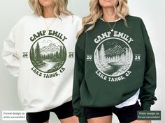 Are you searching for a personalized sweatshirt for your camp bachelorette party? This beautiful sweater, with a forest design and custom name and location, is meant to bring some fun to your bachelorette party as you and your girlfriends will have matching clothes to celebrate this special occasion. If you know someone who is planning to go camping for their bachelorette party, this customized sweatshirt would make a great gift for them.  Check out more unique and funny designs in our shop, inc Bachelorette Sweaters, Bachelorette Sweatshirts, Camp Bachelorette Party, Camping Bachelorette, Themed Bachelorette, Bachelorette Trip, Bachelorette Party Themes, Bach Party, Custom Sweatshirts