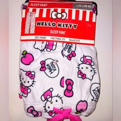 Brand New, Unopened Hello Kitty Pajamas Pants Playful White Pants For Loungewear, Cute Hello Kitty Print Pants For Pajama Party, Cute Pants With Hello Kitty Print For Pajama Party, Cute White Pants For Sleepover, Playful White Bottoms For Sleep, Playful White Sleep Bottoms, Hello Kitty Print Long Pants Sleepwear For Loungewear, Cute Hello Kitty Loungewear Pants, Cute Hello Kitty Print Long Pants