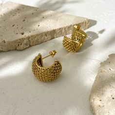 🐣. Offer Xtras! Marguerite Gold Diamond Mesh Stud Earrings for $28.00 #handbags #anklets #glamhauljewelz #shopglamhauljewelz #ootd #girlboss #trendy #earrings #fashion #purses Women's Jewelry And Accessories, Silver Pieces, Stainless Steel Earrings, Gold Plated Earrings, Jewelry Earrings Hoops, Photo Jewelry, Pattern Geometric, Minimalist Fashion, Simple Style