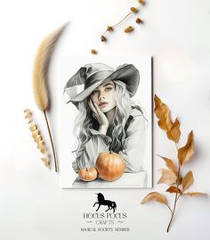 a drawing of a woman wearing a hat and holding an apple in front of her face