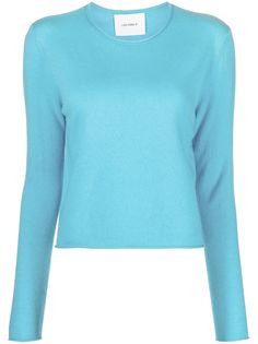 amalfi blue cashmere fine knit crew neck long sleeves straight hem Lisa Yang, Cashmere Jumper, Blue Hues, Knitwear Women, Amalfi, Knitted Sweaters, Jumper, Fashion Branding, Knitwear