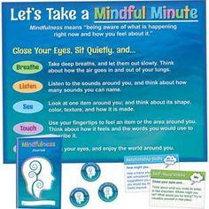 an advertisement for the mindful minute with instructions on how to use it and what to do